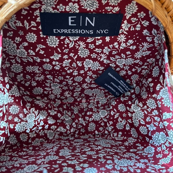 E|N EXPRESSIONS NYC Round Rattan Wicker Shoulder Crossbody Bag Purse - Picture 5 of 5